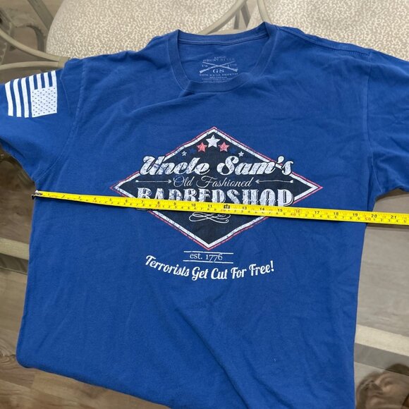 Uncle Sams Old Fashioned Barbershop Blue T-Shirt Large By Grunt Style 100% Cotto - Picture 5 of 6